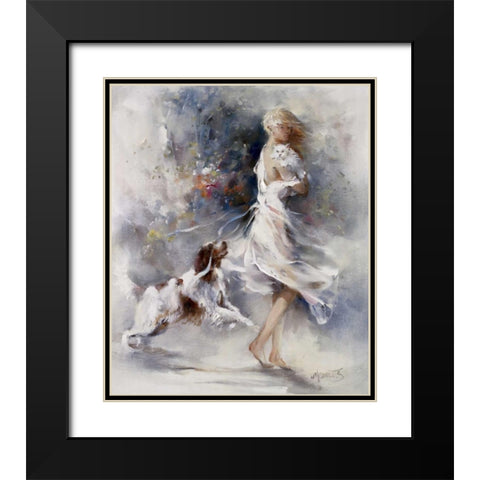 Rivalry Black Modern Wood Framed Art Print with Double Matting by Haenraets, Willem