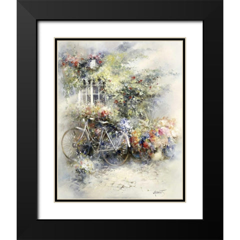 Blossom Black Modern Wood Framed Art Print with Double Matting by Haenraets, Willem