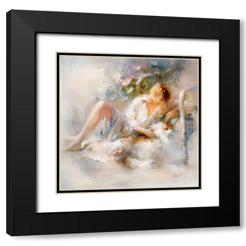 Gentle Black Modern Wood Framed Art Print with Double Matting by Haenraets, Willem