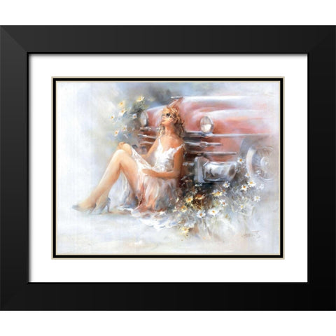 Relax Black Modern Wood Framed Art Print with Double Matting by Haenraets, Willem