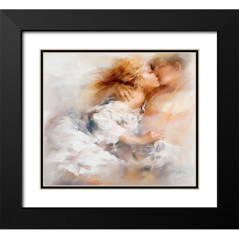 Passionate Black Modern Wood Framed Art Print with Double Matting by Haenraets, Willem
