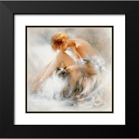 Desire Black Modern Wood Framed Art Print with Double Matting by Haenraets, Willem