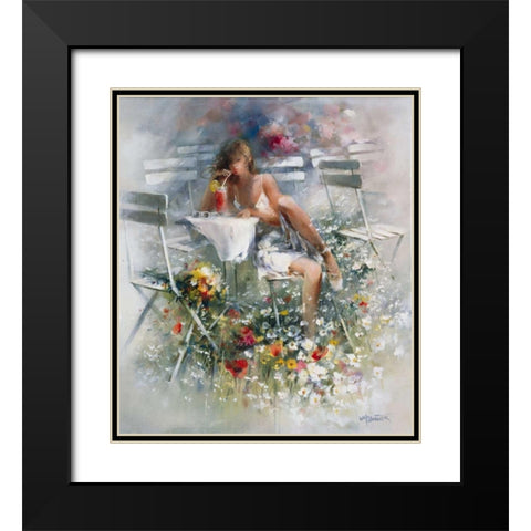 Aperitif Black Modern Wood Framed Art Print with Double Matting by Haenraets, Willem