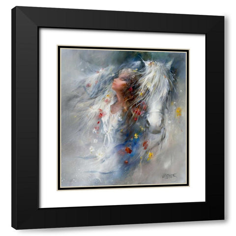 Thoughts Black Modern Wood Framed Art Print with Double Matting by Haenraets, Willem