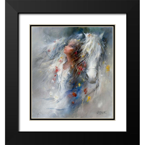 Thoughts Black Modern Wood Framed Art Print with Double Matting by Haenraets, Willem