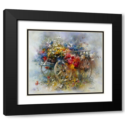 Flower barrow Black Modern Wood Framed Art Print with Double Matting by Haenraets, Willem