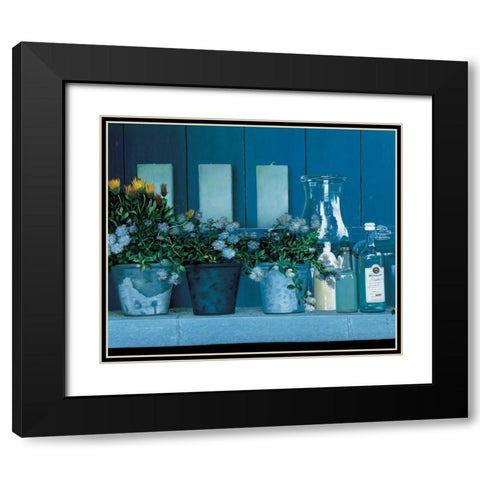 Blue Black Modern Wood Framed Art Print with Double Matting by Roelofs, Wouter