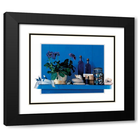 Rhapsody in blue Black Modern Wood Framed Art Print with Double Matting by Roelofs, Wouter