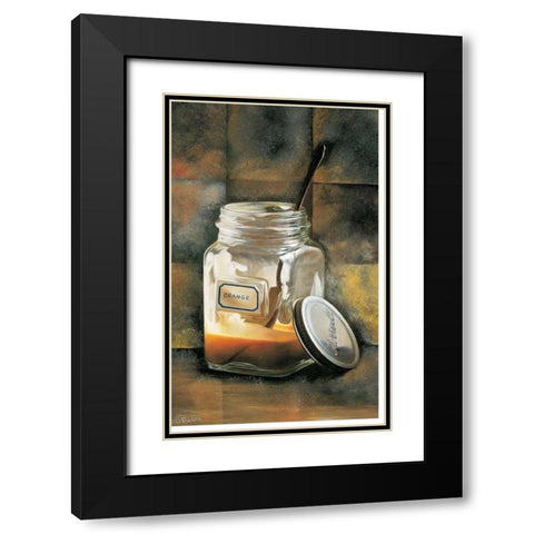 Orange Black Modern Wood Framed Art Print with Double Matting by Roelofs, Wouter