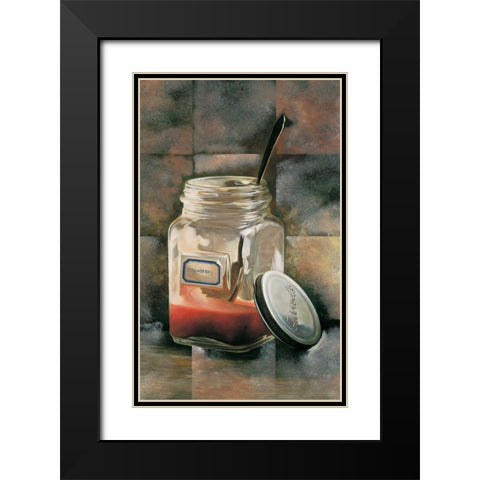 Strawberry Black Modern Wood Framed Art Print with Double Matting by Roelofs, Wouter