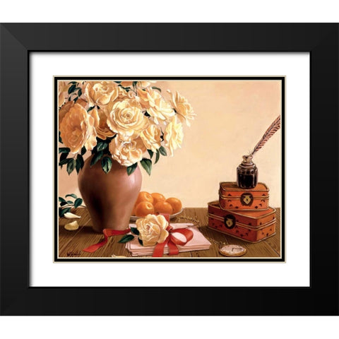 Classic stillife Black Modern Wood Framed Art Print with Double Matting by Roelofs, Wouter