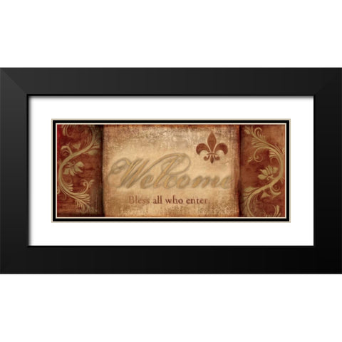 WARM GREETINGS I Black Modern Wood Framed Art Print with Double Matting by Artique Studio