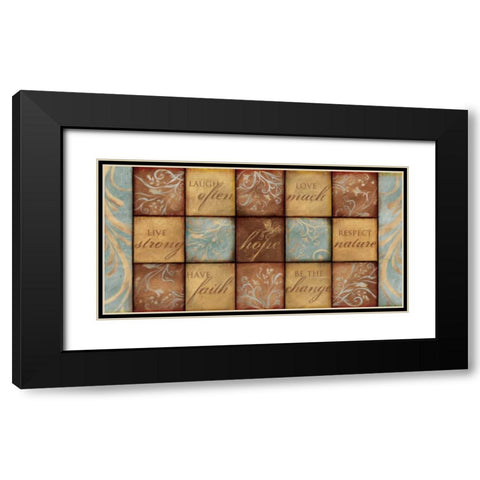 WORDS OF INSPIRATION Black Modern Wood Framed Art Print with Double Matting by Artique Studio