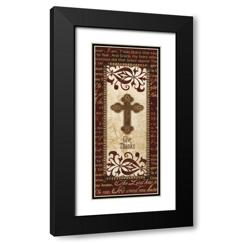 GIVE THANKS PANEL Black Modern Wood Framed Art Print with Double Matting by Artique Studio
