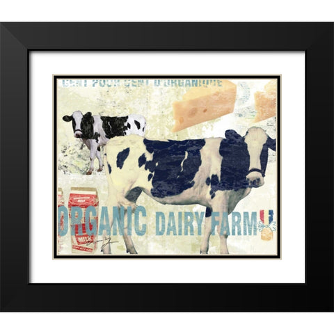 ORGANIC DAIRY FARM Black Modern Wood Framed Art Print with Double Matting by Yang, Eric