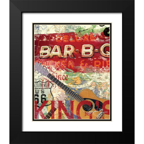 DELUXE BARBQ Black Modern Wood Framed Art Print with Double Matting by Yang, Eric