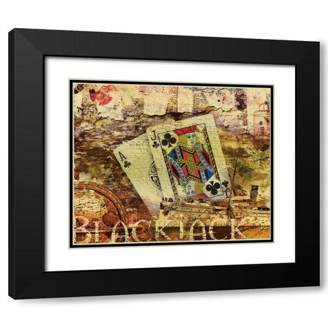 BLACK JACK Black Modern Wood Framed Art Print with Double Matting by Yang, Eric