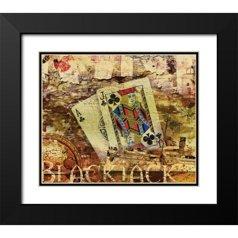 BLACK JACK Black Modern Wood Framed Art Print with Double Matting by Yang, Eric