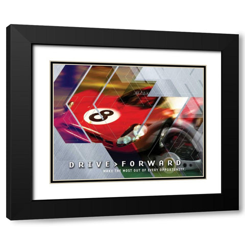 DRIVE FORWARD Black Modern Wood Framed Art Print with Double Matting by Yang, Eric