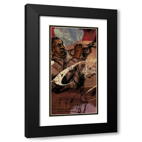 JAZZ PANEL 2 Black Modern Wood Framed Art Print with Double Matting by Yang, Eric