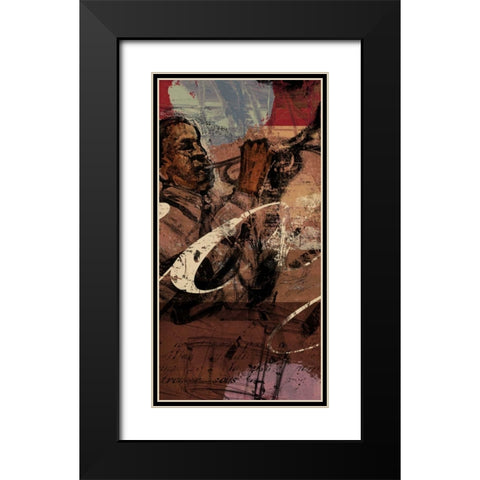 JAZZ PANEL 2 Black Modern Wood Framed Art Print with Double Matting by Yang, Eric
