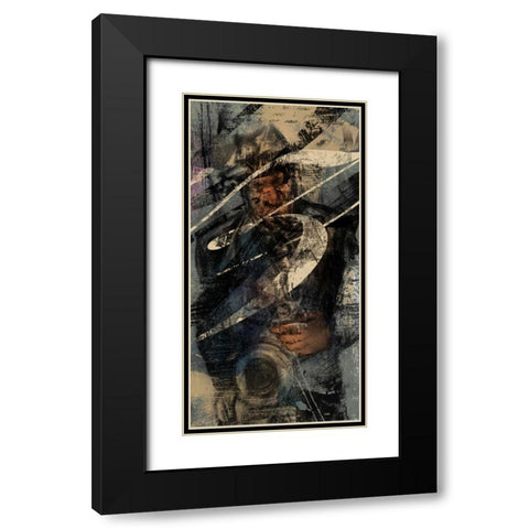 JAZZ PANEL 4 Black Modern Wood Framed Art Print with Double Matting by Yang, Eric