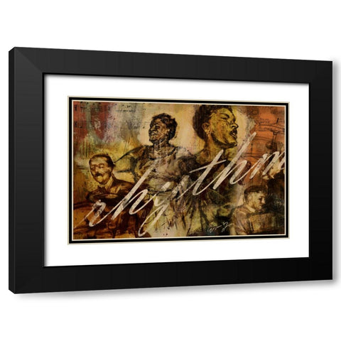 RHYTHM Black Modern Wood Framed Art Print with Double Matting by Yang, Eric