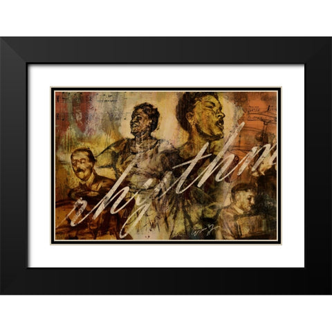 RHYTHM Black Modern Wood Framed Art Print with Double Matting by Yang, Eric