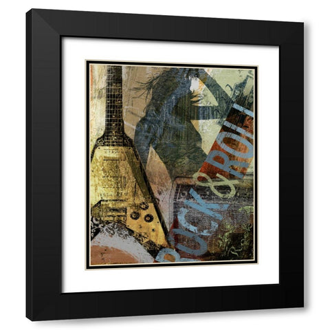 ROCK and ROLL Black Modern Wood Framed Art Print with Double Matting by Yang, Eric