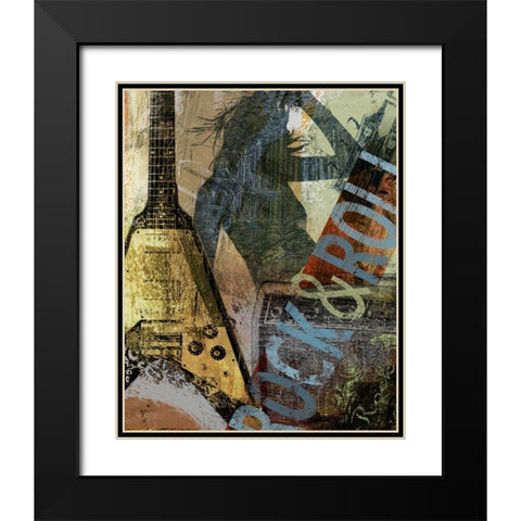 ROCK and ROLL Black Modern Wood Framed Art Print with Double Matting by Yang, Eric