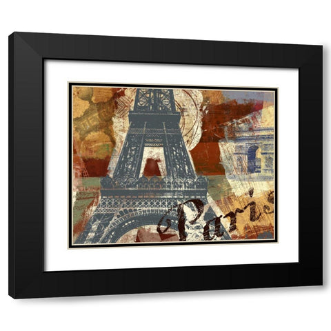 TOUR PARIS Black Modern Wood Framed Art Print with Double Matting by Yang, Eric