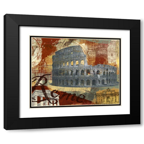 TOUR ROME Black Modern Wood Framed Art Print with Double Matting by Yang, Eric