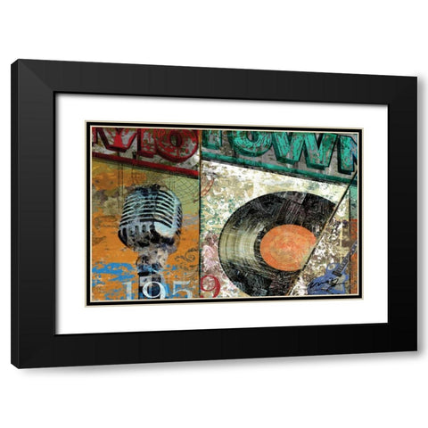 HITS TOWN 1959 Black Modern Wood Framed Art Print with Double Matting by Yang, Eric