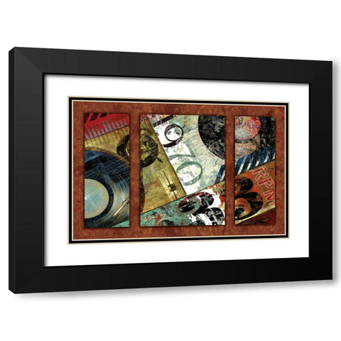 HITS TOWN 1970 - triptych Black Modern Wood Framed Art Print with Double Matting by Yang, Eric