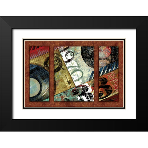 HITS TOWN 1970 - triptych Black Modern Wood Framed Art Print with Double Matting by Yang, Eric