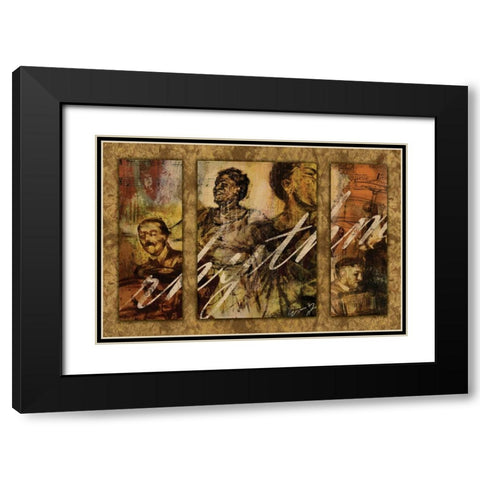 RHYTHM - triptych Black Modern Wood Framed Art Print with Double Matting by Yang, Eric
