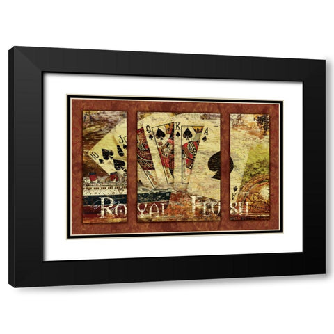 ROYAL FLUSH Black Modern Wood Framed Art Print with Double Matting by Yang, Eric