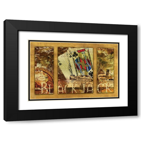BLACK JACK Black Modern Wood Framed Art Print with Double Matting by Yang, Eric
