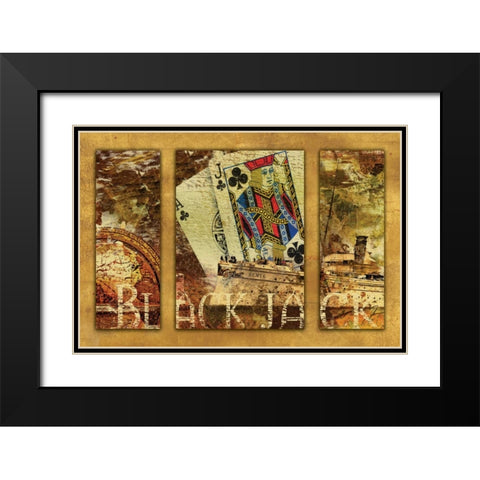 BLACK JACK Black Modern Wood Framed Art Print with Double Matting by Yang, Eric