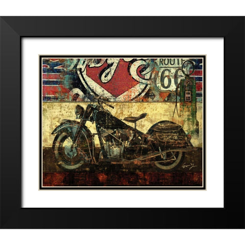 BIKE ROUTE 66 II Black Modern Wood Framed Art Print with Double Matting by Yang, Eric