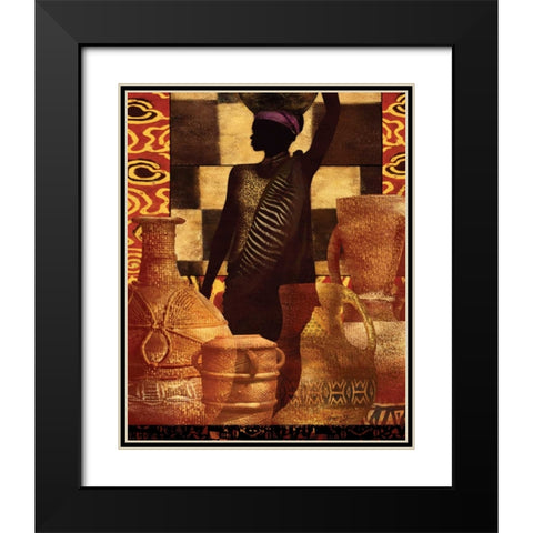 AFRICAN TRADITIONS II Black Modern Wood Framed Art Print with Double Matting by Yang, Eric