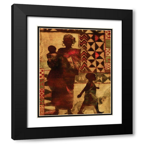 MOTHER and CHILDREN Black Modern Wood Framed Art Print with Double Matting by Yang, Eric