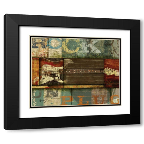 ROCK Black Modern Wood Framed Art Print with Double Matting by Yang, Eric