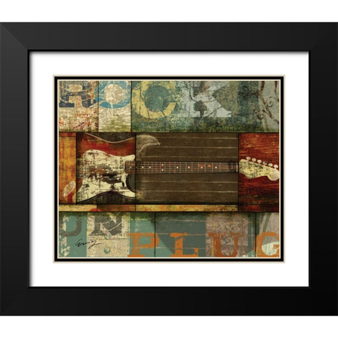 ROCK Black Modern Wood Framed Art Print with Double Matting by Yang, Eric