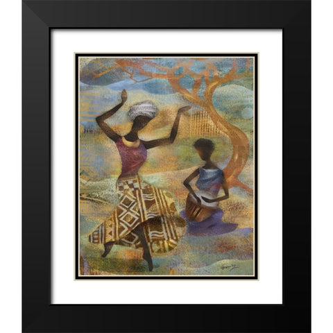 HARVEST DANCE II Black Modern Wood Framed Art Print with Double Matting by Yang, Eric