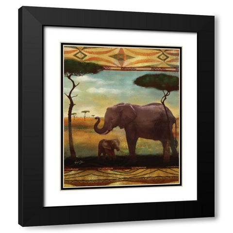 JUNGLE GIANTS II Black Modern Wood Framed Art Print with Double Matting by Yang, Eric