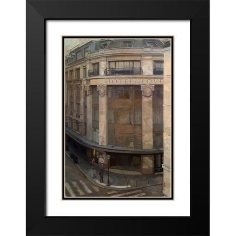 HOTEL DE LOVE Black Modern Wood Framed Art Print with Double Matting by Yang, Eric