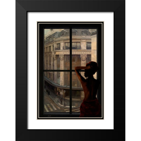 PARISIEN AFFAIRS II Black Modern Wood Framed Art Print with Double Matting by Yang, Eric