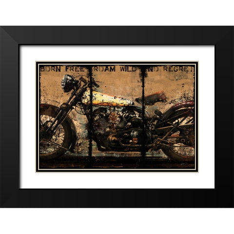 BORN FREE Black Modern Wood Framed Art Print with Double Matting by Yang, Eric