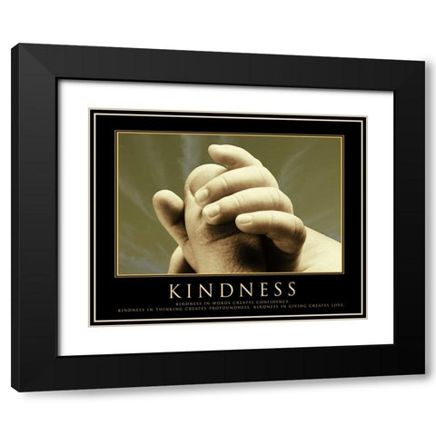 KINDNESS Black Modern Wood Framed Art Print with Double Matting by Yang, Eric